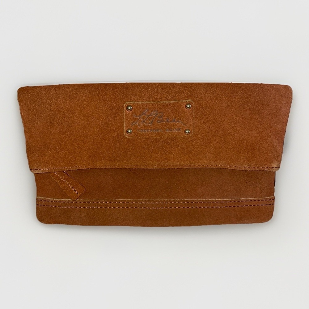 L.L. Bean Suede Leather Clutch Purse Wallet
